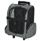Pet Travel Backpack Bag Cat Dog Carrier with Trolley and Telescopic Wheel Grey