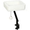 PawHut Cat Desk Bed, Rotatable Raised Cat House for Desk, Window, Soft Kitten Hammock with Hanging Ball, White