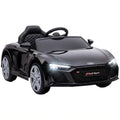 AIYAPLAY Licensed Audi R8 Spyder 12V Electric Car for Kids with Remote Control, Dual Motors, Rear Suspension, Soft Start, Black