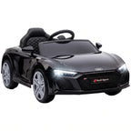 AIYAPLAY Licensed Audi R8 Spyder 12V Electric Car for Kids with Remote Control, Dual Motors, Rear Suspension, Soft Start, Black