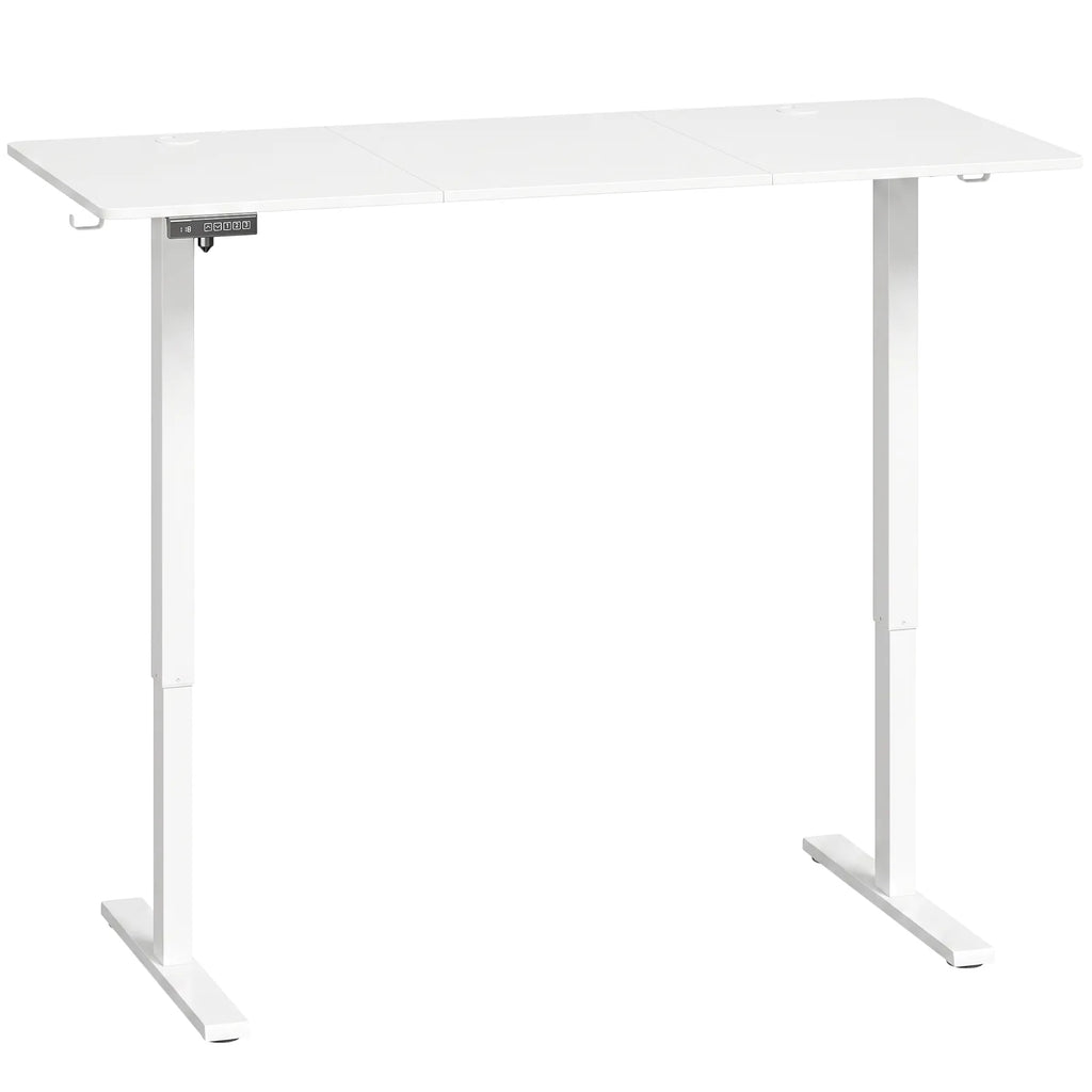 Standing Desk Memory Control Height Adjustable Desk 2 Cable Holes LED Display Sit Stand Desk White