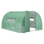 4 x 3M Walk-in Garden Polytunnel Greenhouse Galvanised Steel W/ Door