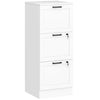 HOMCOM 3 Drawer Filing Cabinet with Lock, Office Storage Cabinet with Adjustable Hanging Bars for A4 Letter Size Files, White