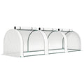 Outsunny 295 x 100 cm Low Tunnel Greenhouse - White