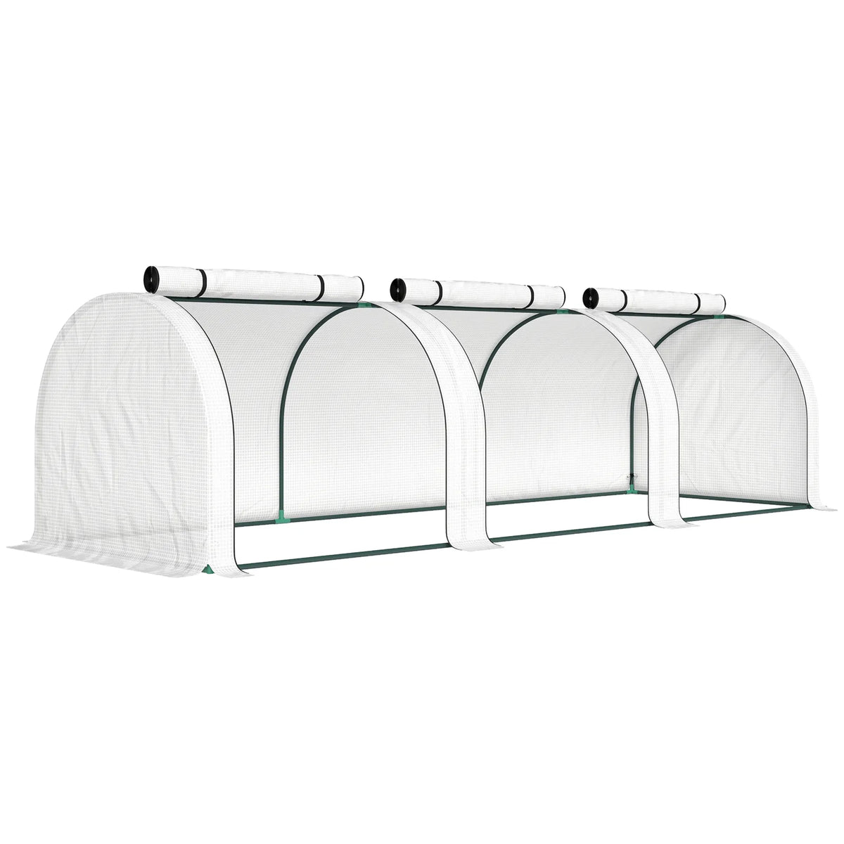 Outsunny 295  x 100 cm Low Tunnel Greenhouse - White