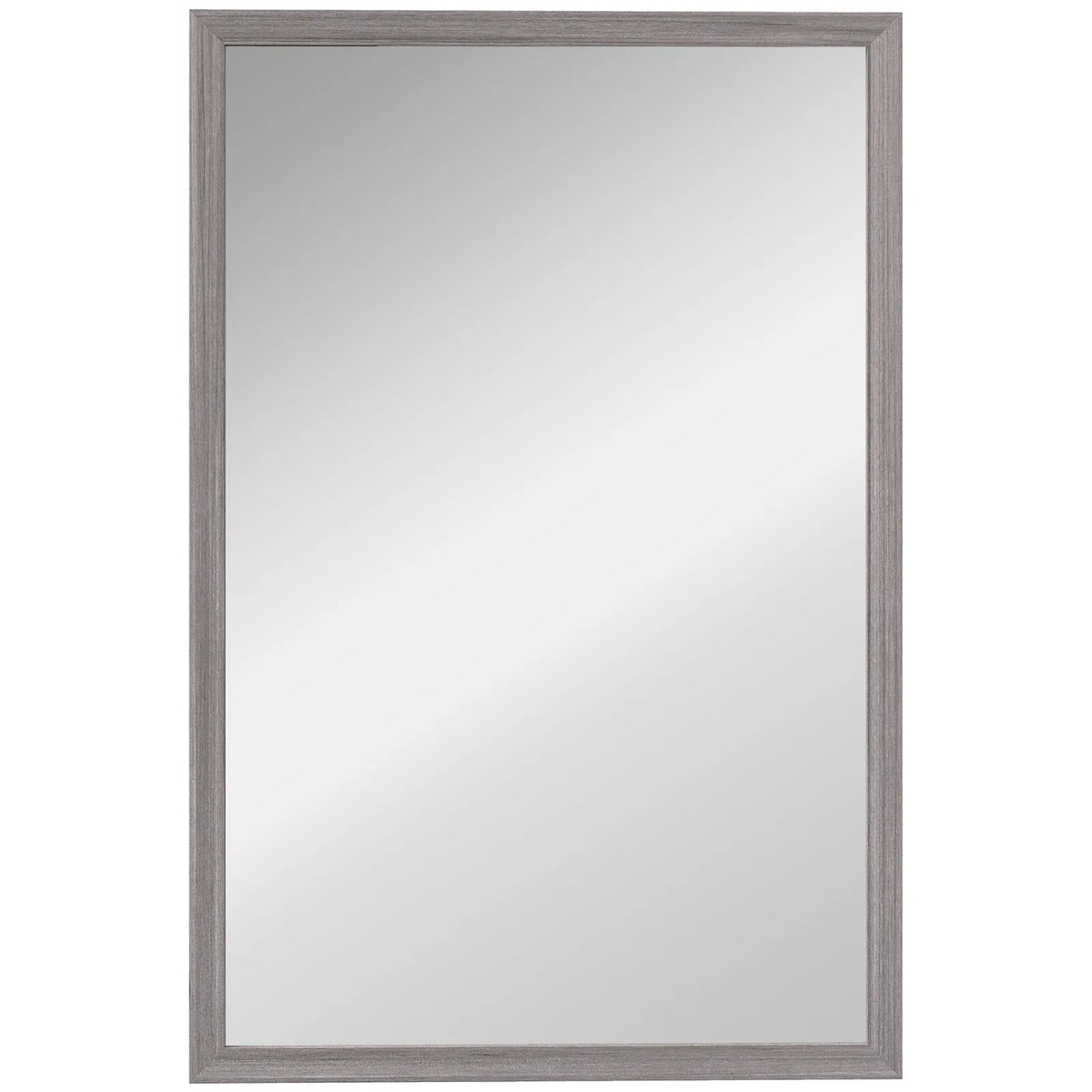 Wall Bathroom Mirror, 40 x 60 cm Wall-Mounted Mirror for Living Room, Bedroom, Hallway, Grey