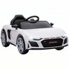 AIYAPLAY Licensed Audi R8 Spyder 12V Electric Car for Kids with Remote Control, Dual Motors, Rear Suspension, Soft Start, White