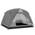 Outsunny Camping Tent, Easy Set Up 2-3 Man Tent with Sewn-in Groundsheet, 3000 mm Dome Tent with Mesh Windows, Dark Grey