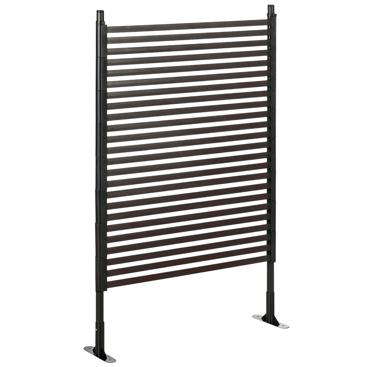 Outsunny Garden Fence with 2 Standing Ways for Hard & Soft Ground, Decorative Outdoor Divider, Animal Barrier Fence, Brown