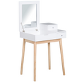 Dressing Table Desk Flip-up Mirror 2 Drawers Bedroom Makeup White