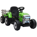 Ride on Tractor with Detachable Trailer, Remote Control, Music - Green