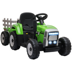 Ride on Tractor with Detachable Trailer, Remote Control, Music - Green