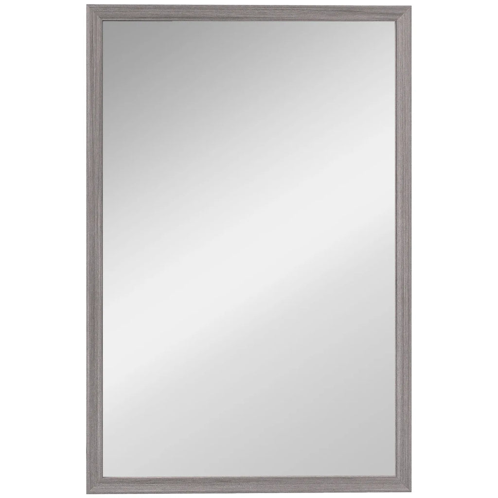 Wall Bathroom Mirror, 40 x 60 cm Wall-Mounted Mirror for Living Room, Bedroom, Hallway, Grey