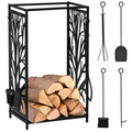 Heavy Duty Firewood Wood Log Rack Fireplace Wood Stacker Storage with 4 Tools