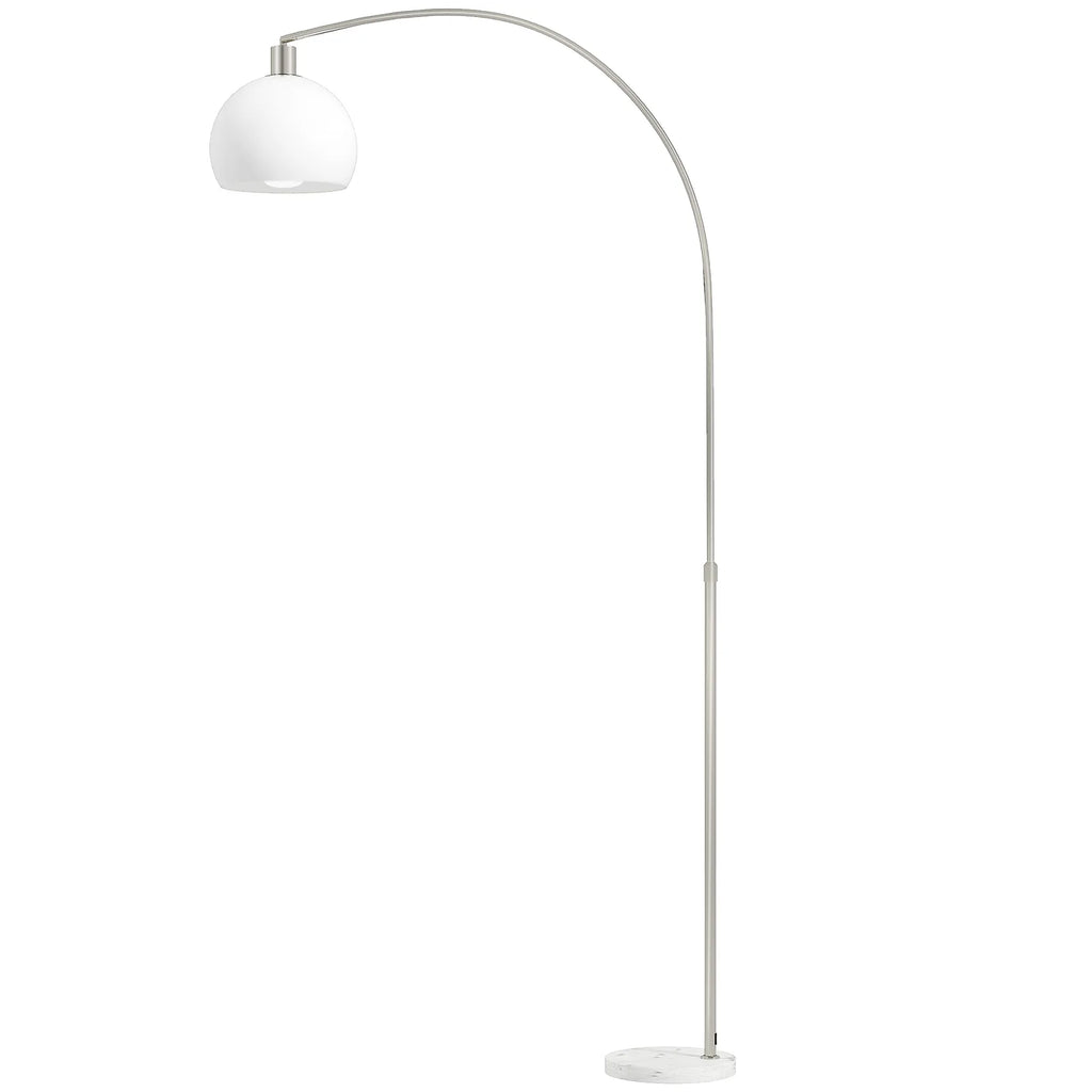 Floor Lamp for Living Room, Modern Standing Lamp with Shade & Foot Switch for Bedroom, Office, White