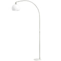 Floor Lamp for Living Room, Modern Standing Lamp with Shade & Foot Switch for Bedroom, Office, White