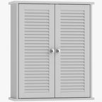 Bathroom Cabinet, Bathroom Wall Cabinet with Louvered Doors and Adjustable Shelf Storage for Kitchen, White