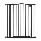 74-80cm Adjustable Metal Pet Gate Safety Barrier with Auto-Close Door Black