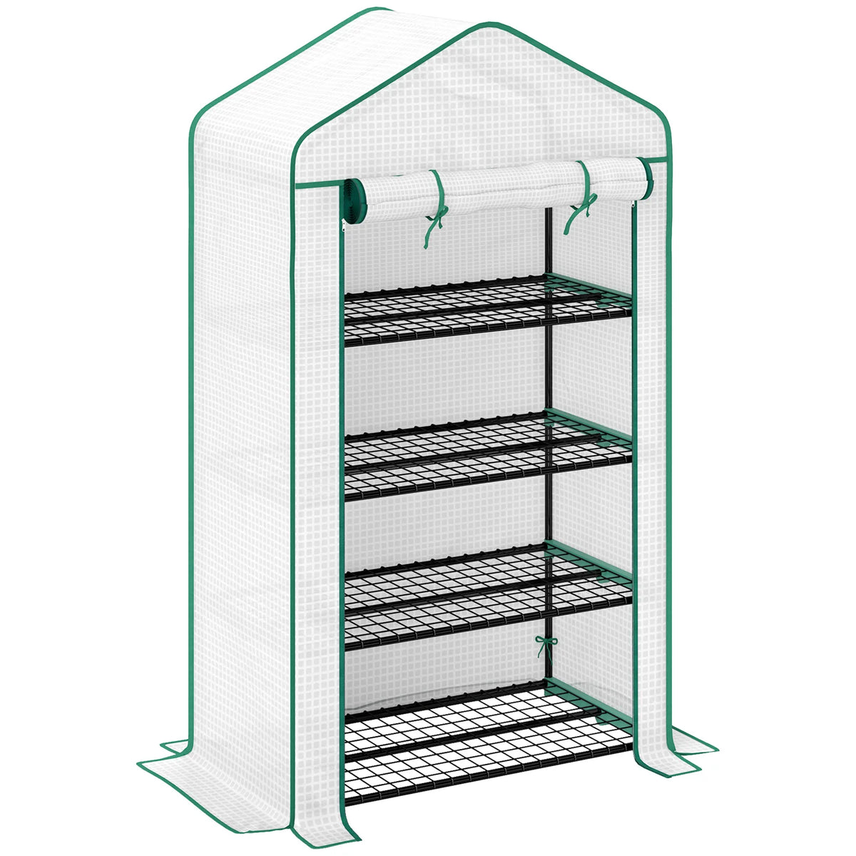 Outsunny Four-Tier Mini Greenhouse, with Reinforced Plastic Cover