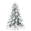 HOMCOM 5ft Super Flocked Christmas Tree - Green/White