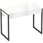 High Gloss Work Table, with Drawers - White