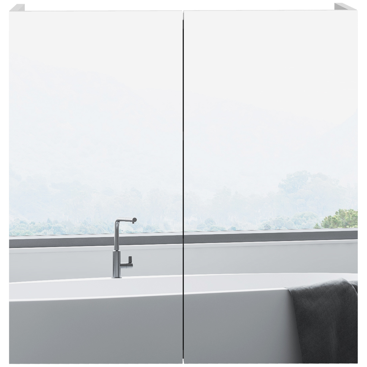 kleankin Wall Mounted Bathroom Storage Cupboard with Mirror and Shelf, White