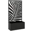 Outsunny Metal Garden Bed for Garden with Trellis, Wall Mounted or Freestanding Raised Planter with Privacy Screen