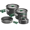 Outsunny Camping Cookware Set for 4-5 People, Lightweight Aluminium Camping Cooking Kit with Anti-Scald Handles, Grey