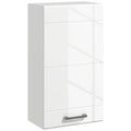 kleankin Bathroom Wall Cabinet, High Gloss Bathroom Storage Cabinet with Soft-Close Door, 3 Shelves, Adjustable Shelf, White