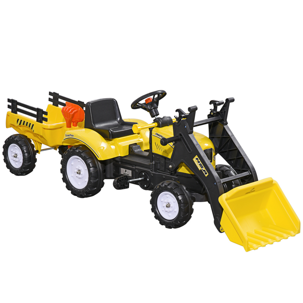 Pedal Go Kart Ride on Excavator Wheels Tyres Kids Children -Yellow