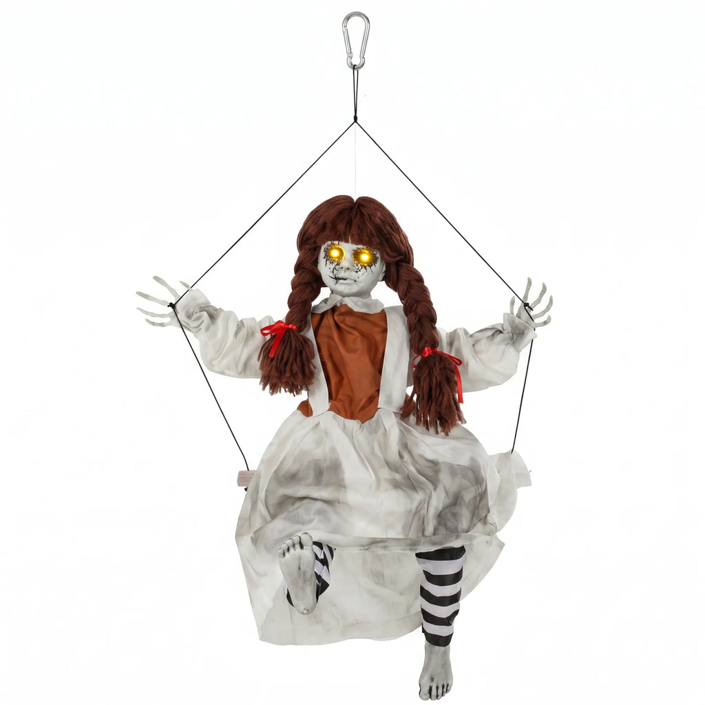 Animated Halloween Girl on Swing — 80cm