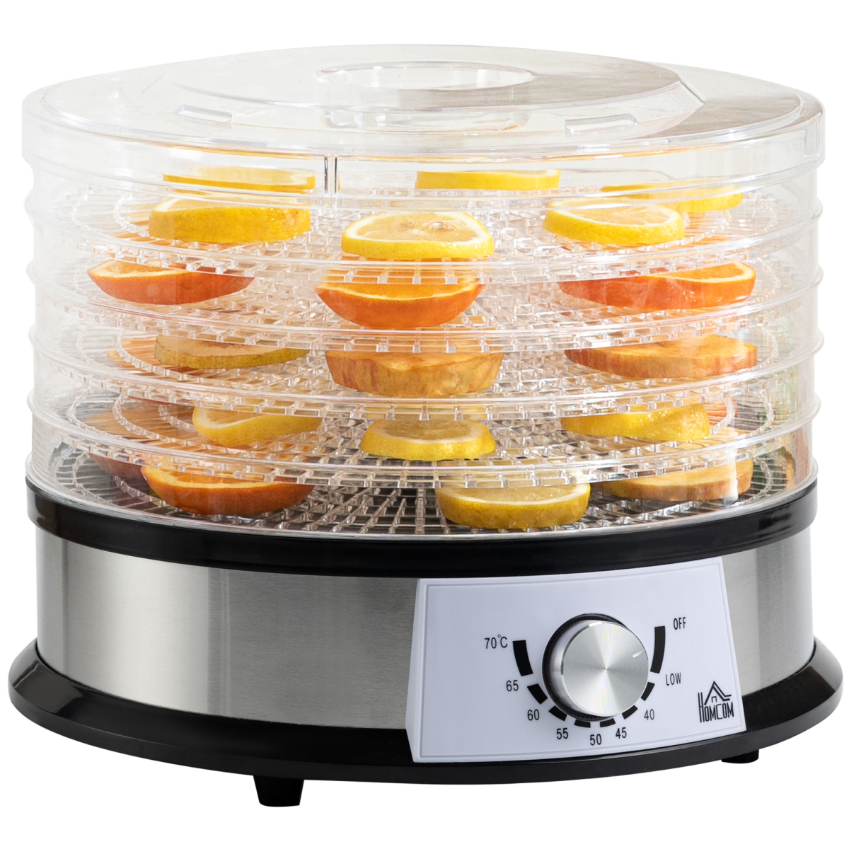 5-Tier Food Dehydrator — 250W, Silver