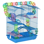 5 Tiers Hamster Cage Animal Travel Carrier Habitat W/ Accessories Pawhut