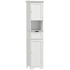 Slim Bathroom Storage Cabinet, with Sensor Lights - White