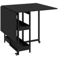 Four-Person Drop Leaf Table - Black Wood-Effect