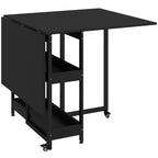 Four-Person Drop Leaf Table - Black Wood-Effect