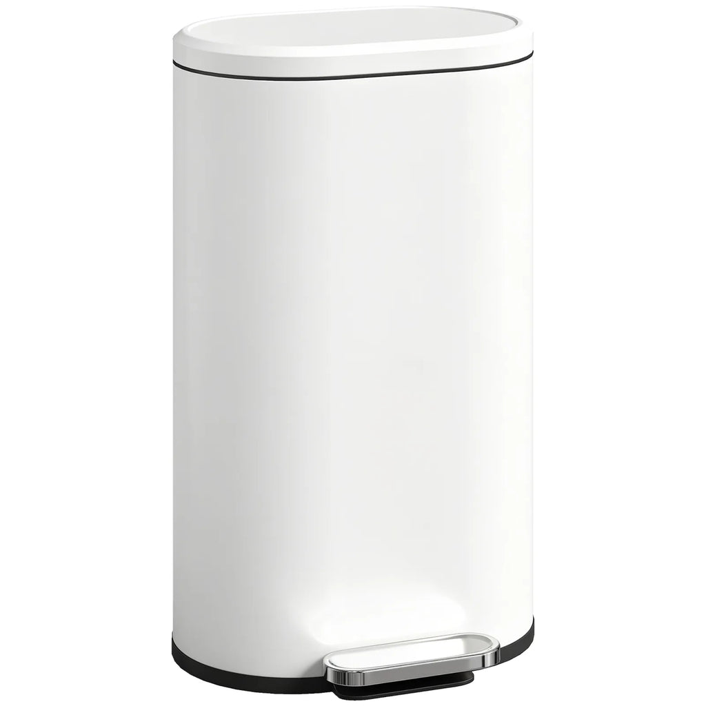 30 L Modern Curved Kitchen Bin - Cream