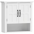 Bathroom Wall Cabinet, Medicine Cabinet, Kitchen Cupboard with 2 Doors and Adjustable Shelf, White