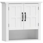 Bathroom Wall Cabinet, Medicine Cabinet, Kitchen Cupboard with 2 Doors and Adjustable Shelf, White