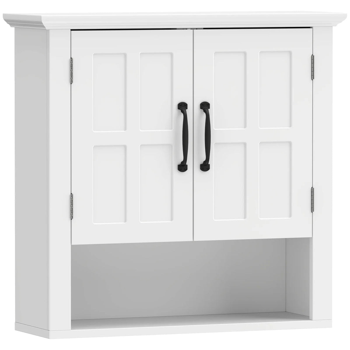 Bathroom Wall Cabinet, Medicine Cabinet, Kitchen Cupboard with 2 Doors and Adjustable Shelf, White