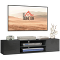 Floating TV Unit for 60" TVs W/ Shelves and Cabinets, Grey