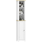 kleankin Slim Bathroom Storage Unit with Open Compartment, White