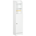 kleankin Freestanding Bathroom Storage Unit with Adjustable Shelf, White