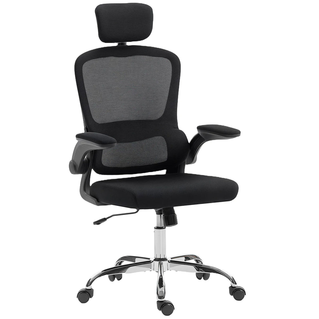 Mesh Back Office Chair, with Lumbar Support - Black