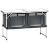 Outsunny Camping Cupboards Folding Portable Aluminium Camp Cook Station with Storage Cupboard for Outdoor BBQ