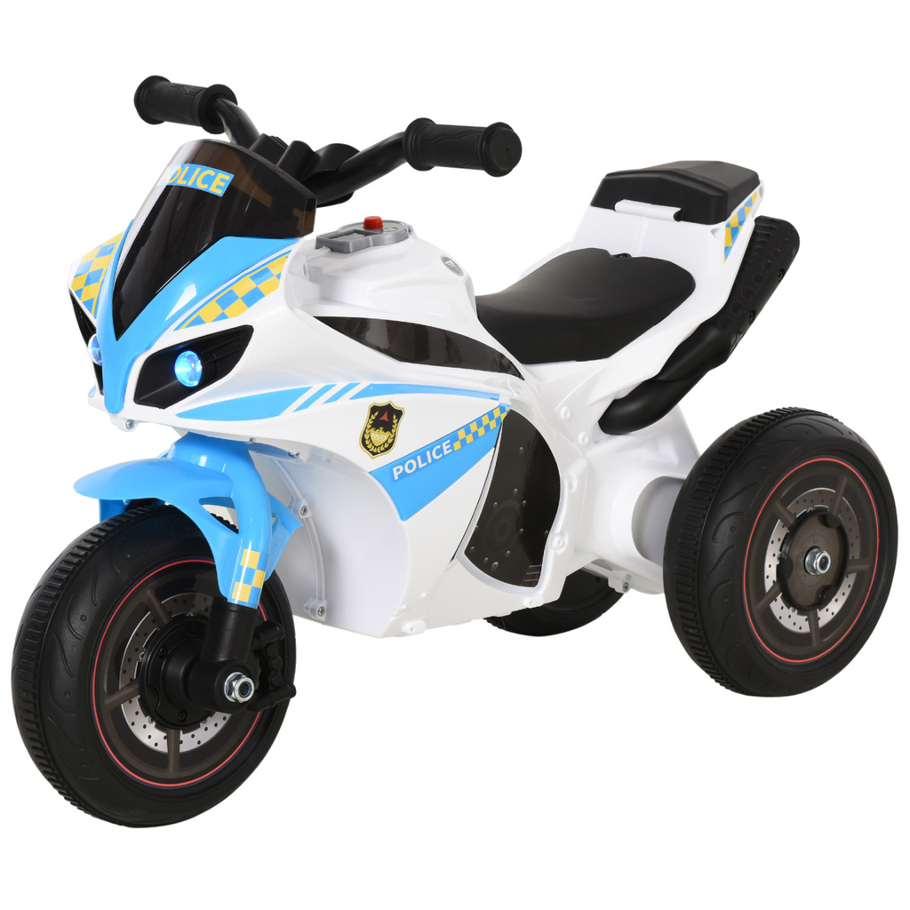 Kids Ride-On Police Bike 3-Wheel Vehicle with Music Lights 18-36 Mths