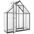 Outsunny 5.5 x 2ft Polycarbonate Greenhouse, Quick Setup Walk in Green House, Push Door, Adjustable Roof Vent, Rain Gutter, Black