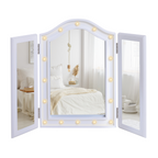 Lighted Tri-Fold Vanity Mirror Large Cosmetic Mirror LED Lights White