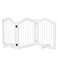 Three-Panel Freestanding Wooden Dog Gate with Support Feet
