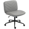 HOMCOM Home Office Desk Chair Height Adjustable Swivel Chair Cross Legged Wide Seat Swivel Wheels Grey